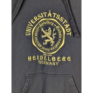RMT Hoodie Black Men's Large Heidelberg University Germany Embroidered Vintage